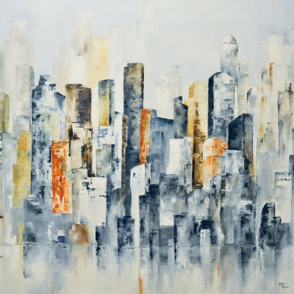 TiTA - <p class="p1"><i>Het uitzicht op de skylines van Manhattan is indrukwekkend en uniek om te recreëren op doek.</i></p>